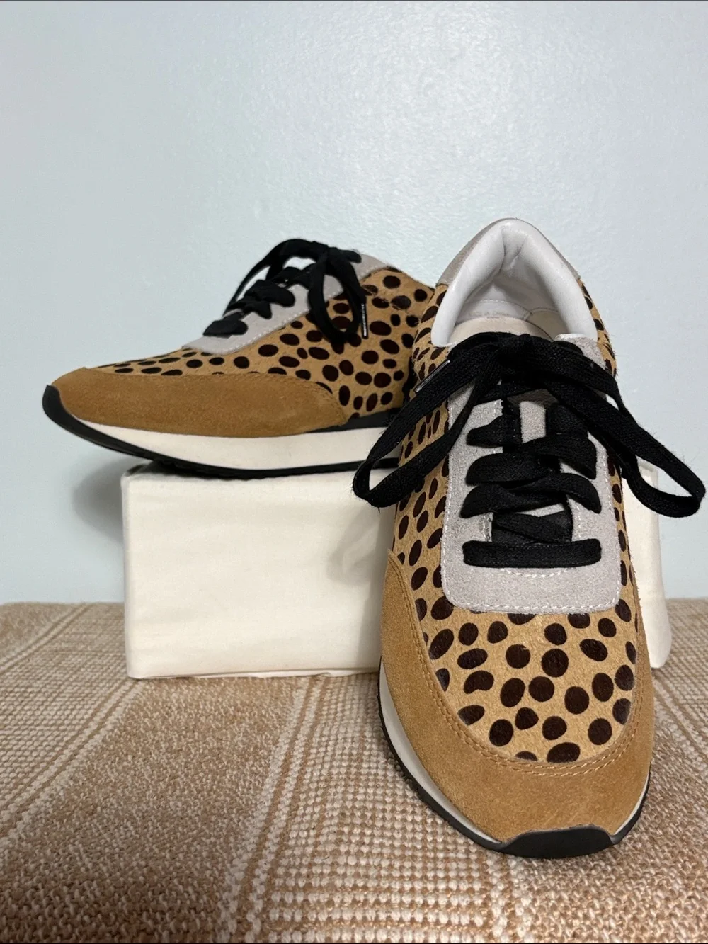 Women’s Loeffler Randall Rio Leopard Print Sneakers, Calf Hair Panels & Suede
